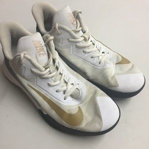 Nike PRECISION IV Basketball Shoes Black White Gold CZ8780-100 Mens Size 10-